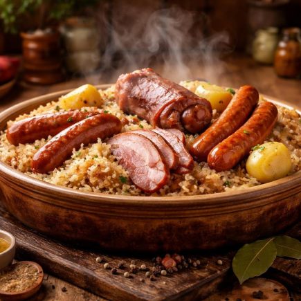 table-bois-choucroute-traditionnelle-alsacienne