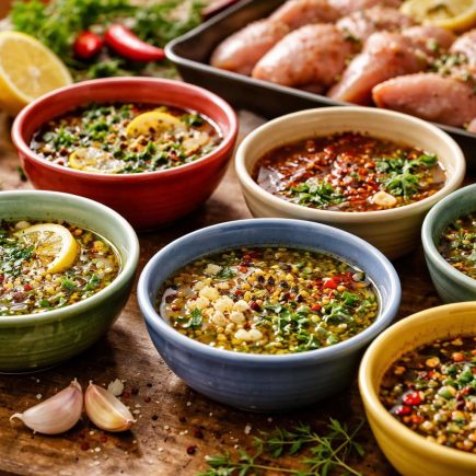 bols-colorés-marinades-ingredients-frais