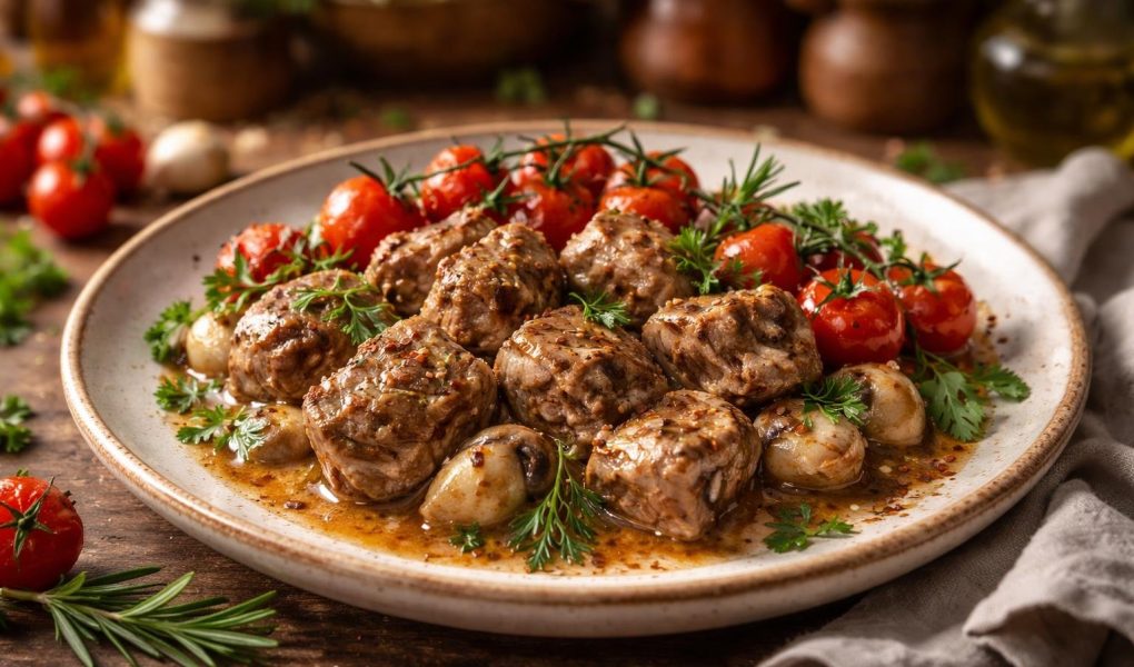 veau-bocconcini-herbes-tomates-ceramiques