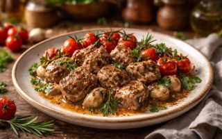 veau-bocconcini-herbes-tomates-ceramiques