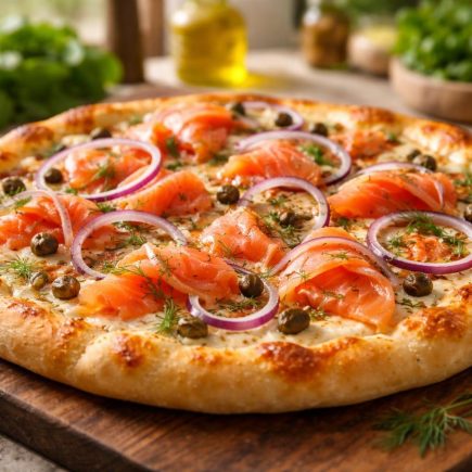 pizza-saumon-fume-câpres-oignon