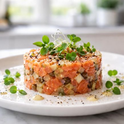 tartare-saumon-fume-herbes-assiette-blanche
