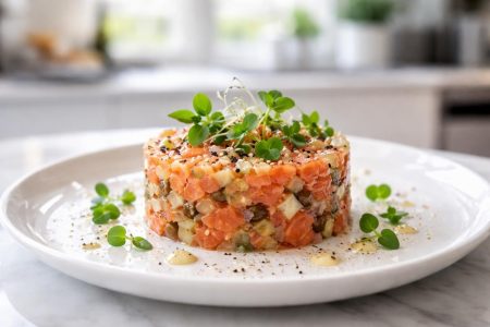 tartare-saumon-fume-herbes-assiette-blanche