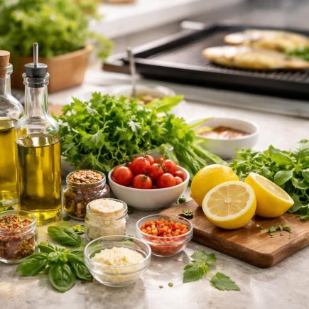 ingredients-frais-cuisine-poisson-plancha