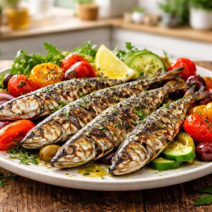 assiette-sardines-legumes-table-bois