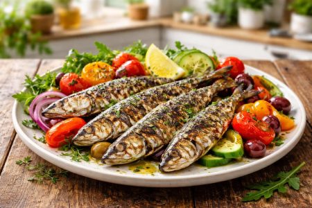assiette-sardines-legumes-table-bois