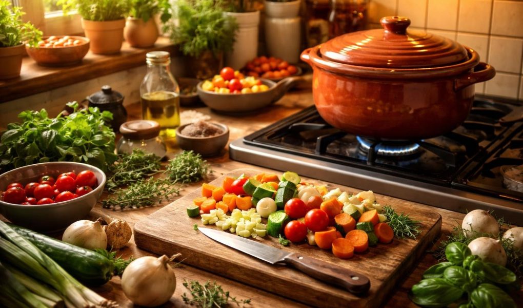 cuisine-chaleureuse-cocotte-legumes-herbes