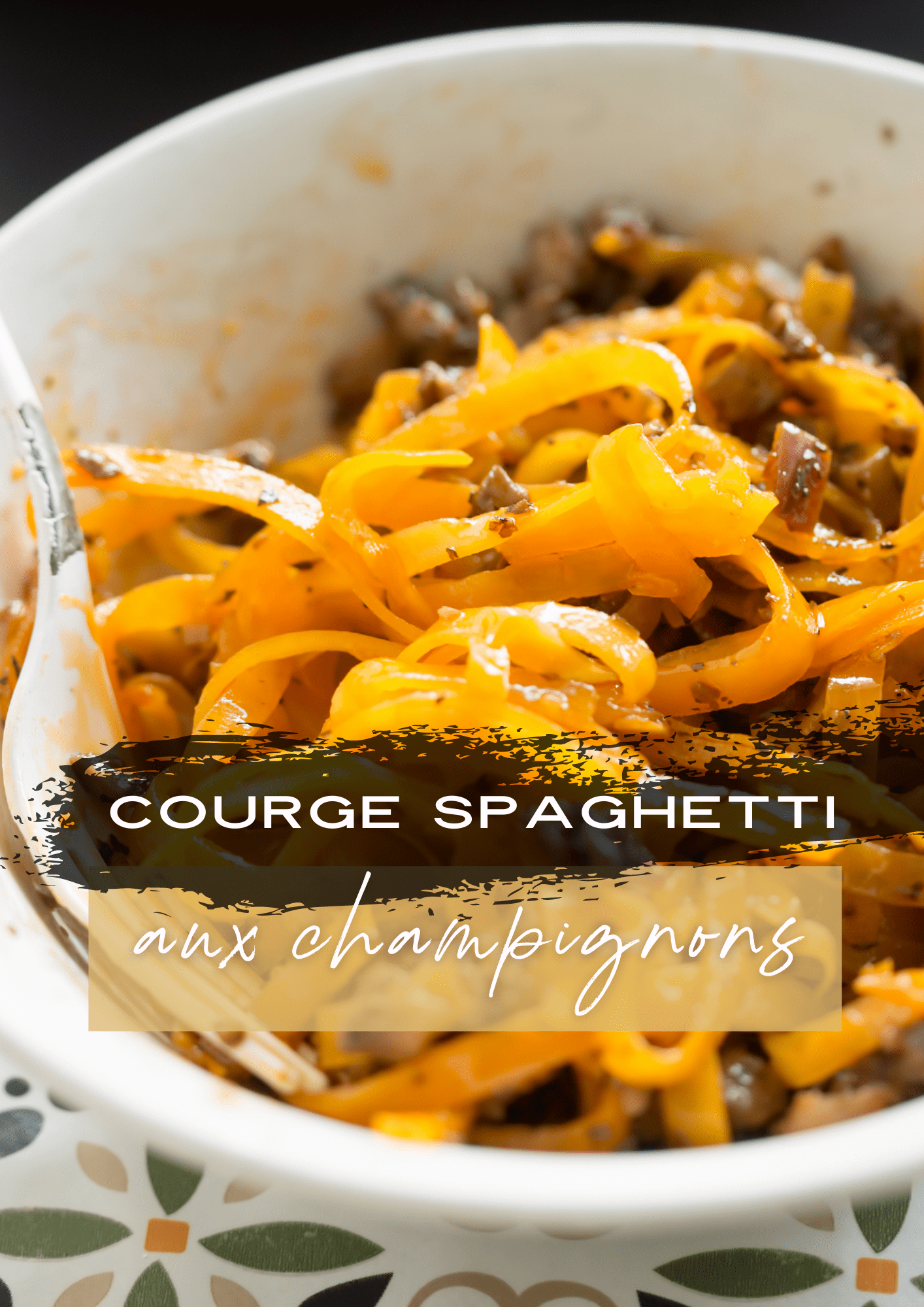 courge spaghetti aux champignons